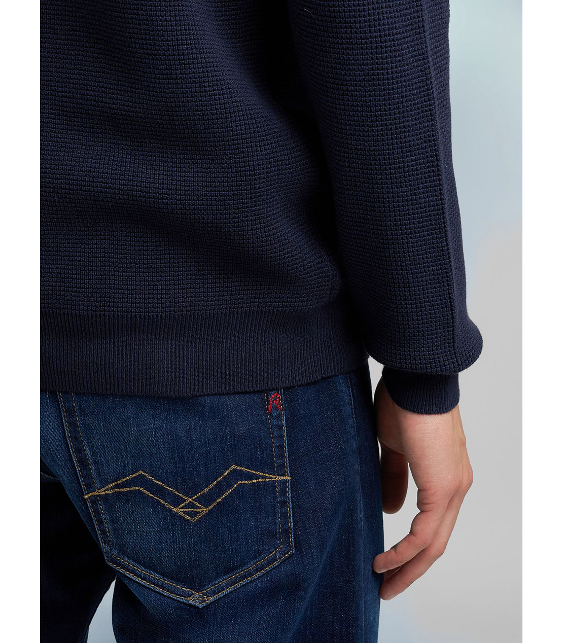 コットンウール ワッフルニット 詳細画像 インディゴ 7